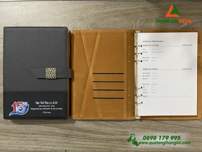 SỔ TAY BÌA CÒNG IN ẤN LOGO ĐỊA LÝ K26 - QUÀ TẶNG ƯU CHUỘNG
