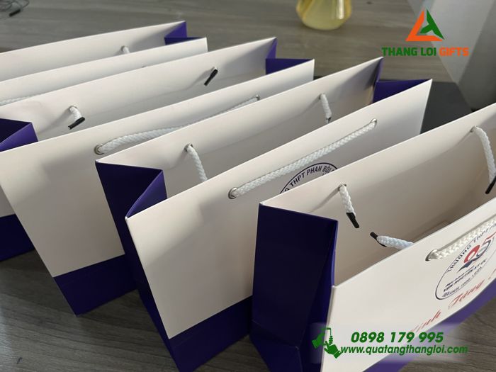 TÚI GIẤY IN ẤN LOGO TRƯỜNG THPT PHAN BỘI CHÂU - QUÀ TẶNG BẢO VỆ MÔI TRƯỜNG