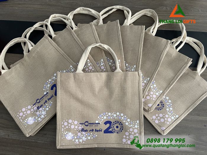 TÚI VẢI ĐAY CAO CẤP IN LOGO VIET CONECTION - QUÀ TẶNG DOANH NGHIỆP