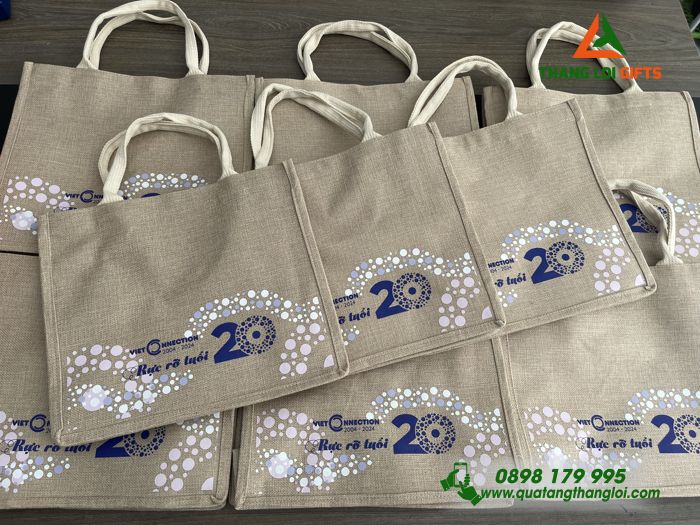TÚI VẢI ĐAY CAO CẤP IN LOGO VIET CONECTION - QUÀ TẶNG DOANH NGHIỆP
