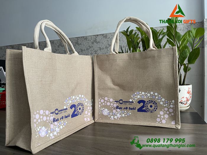 TÚI VẢI ĐAY CAO CẤP IN LOGO VIET CONECTION - QUÀ TẶNG DOANH NGHIỆP