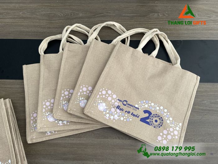 TÚI VẢI ĐAY CAO CẤP IN LOGO VIET CONECTION - QUÀ TẶNG DOANH NGHIỆP