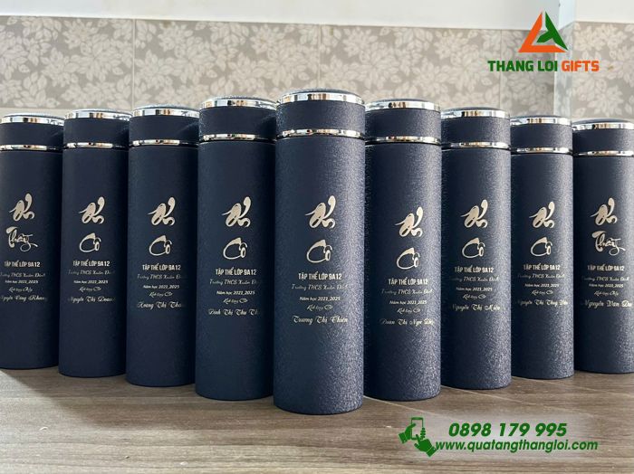 Bình Giữ Nhiệt Sơn Nhám Khắc Tên Theo Yêu Cầu Làm Quà Tặng Tri Ân