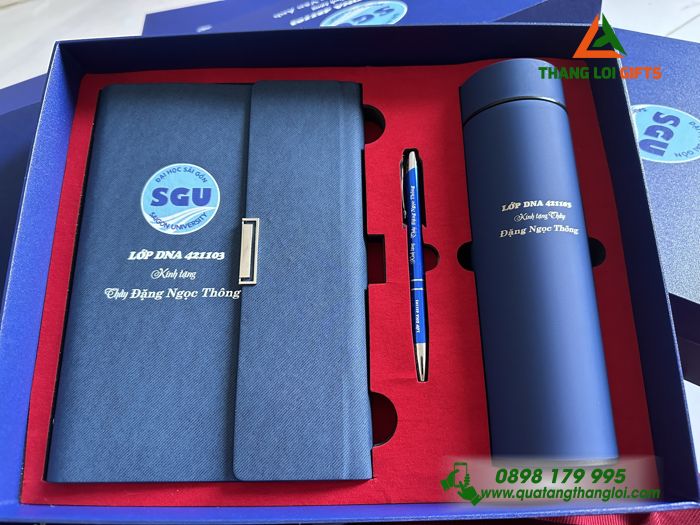 BỘ QUÀ TẶNG GIFTSET IN KHẮC LOGO ĐẠI HỌC SÀI GÒN