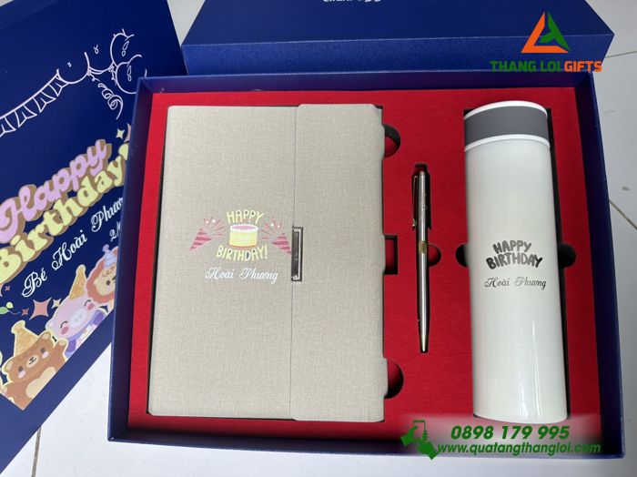 BỘ QUÀ TẶNG GIFTSET IN KHẮC LOGO HAPPY BIRTHDAY