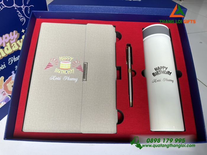 BỘ QUÀ TẶNG GIFTSET IN KHẮC LOGO HAPPY BIRTHDAY