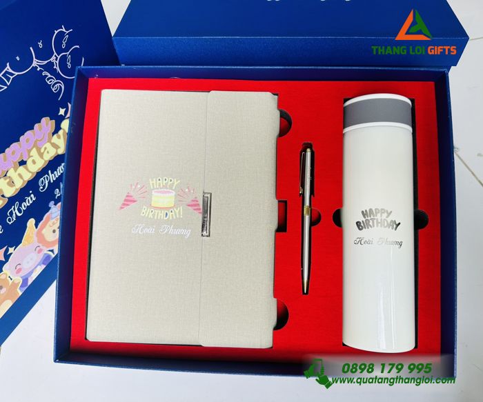 BỘ QUÀ TẶNG GIFTSET IN KHẮC LOGO HAPPY BIRTHDAY