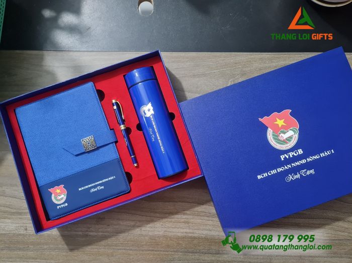 BỘ QUÀ TẶNG GIFTSET IN KHẮC LOGO BCH CHI ĐOÀN NMNĐ SÔNG HẬU