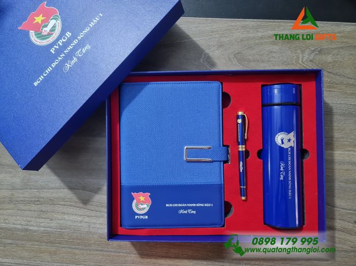 BỘ QUÀ TẶNG GIFTSET IN KHẮC LOGO BCH CHI ĐOÀN NMNĐ SÔNG HẬU
