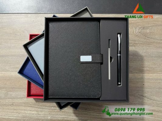 Bộ Qùa Tặng Sổ Tay + Bút Ký In Khắc Logo Theo Yêu Cầu Đa Màu Sắc