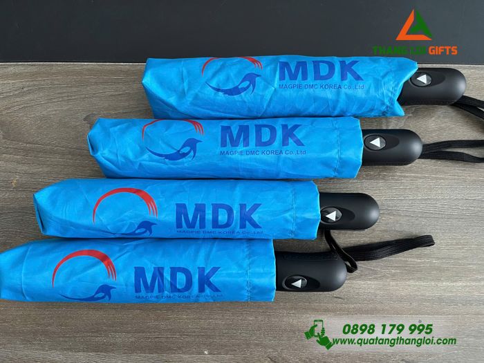 Ô Dù Cầm Tay Màu Xanh Dương In Logo MDK