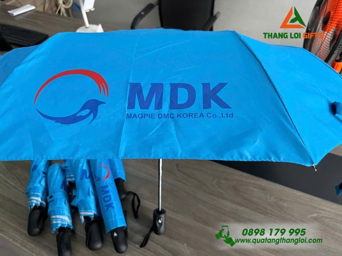 Ô Dù Cầm Tay Màu Xanh Dương In Logo MDK