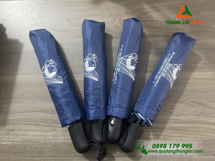 DÙ Ô CẦM TAY GẤP 3 IN LOGO ĐẠI HỘI ĐẠI BIỂU: QUÀ TẶNG XANH