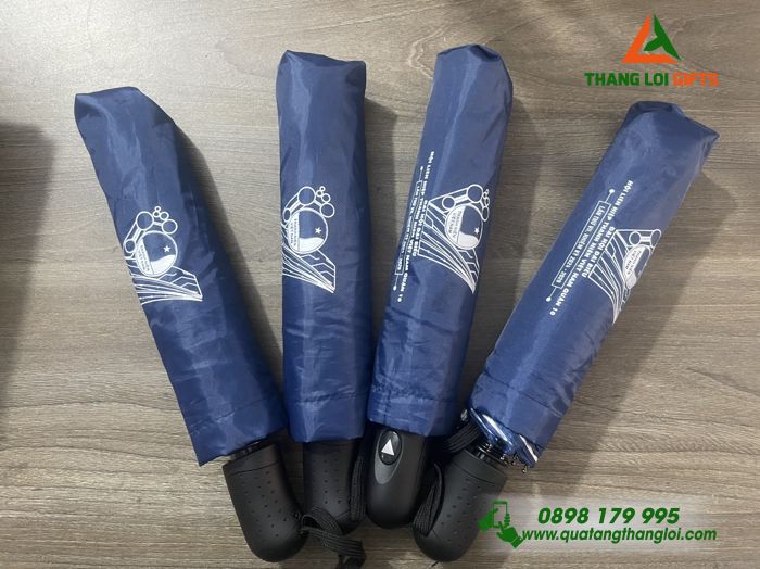 DÙ Ô CẦM TAY GẤP 3 IN LOGO ĐẠI HỘI ĐẠI BIỂU: QUÀ TẶNG XANH