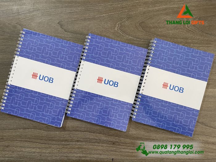 Sổ Tay Lò Xo In Ấn Nội Dung Doanh Nghiệp UOB Theo Yêu Cầu