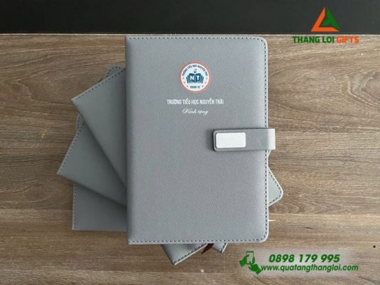 Sổ Tay Da In Logo Trường Tiểu Học Nguyễn Trãi