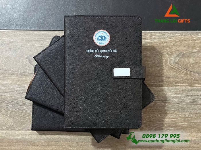 Sổ Tay Da In Logo Trường Tiểu Học Nguyễn Trãi