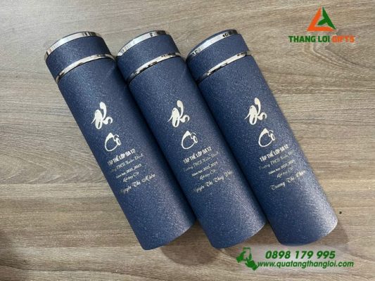 Bình Giữ Nhiệt Sơn Nhám Màu Xanh Qùa Tri Ân Thầy Của Tập Thể 9A12