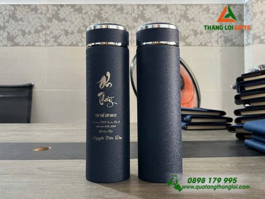 Bình Giữ Nhiệt Sơn Nhám Màu Xanh Qùa Tri Ân Thầy Của Tập Thể 9A12