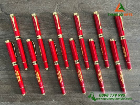 Bút Ký Kim Loại Nắp Đẩy Màu Đỏ Khắc Đại Hội Đảng Bộ Tỉnh Quảng Trị