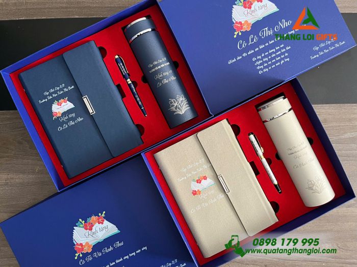BỘ QUÀ TẶNG GIFTSET 3 MÓN CAO CẤP IN KHẮC LOGO LÀM QUÀ TẶNG TRI ÂN THẦY CÔ