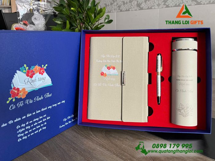 BỘ QUÀ TẶNG GIFTSET 3 MÓN CAO CẤP IN KHẮC LOGO LÀM QUÀ TẶNG TRI ÂN THẦY CÔ