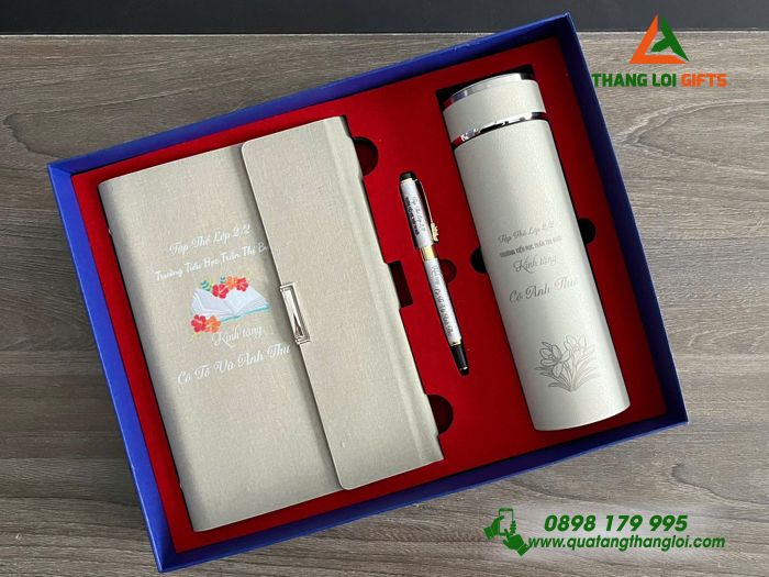 BỘ QUÀ TẶNG GIFTSET 3 MÓN CAO CẤP IN KHẮC LOGO LÀM QUÀ TẶNG TRI ÂN THẦY CÔ
