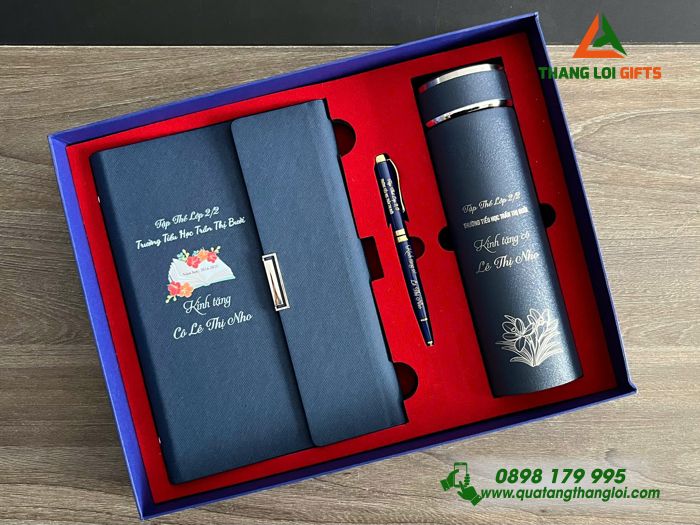 BỘ QUÀ TẶNG GIFTSET 3 MÓN CAO CẤP IN KHẮC LOGO LÀM QUÀ TẶNG TRI ÂN THẦY CÔ