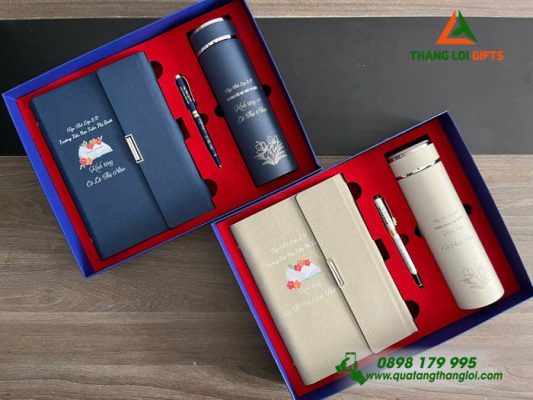 BỘ QUÀ TẶNG GIFTSET 3 MÓN CAO CẤP IN KHẮC LOGO LÀM QUÀ TẶNG TRI ÂN THẦY CÔ
