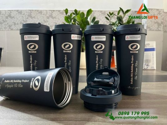 Ly Giữ Nhiệt LocknLock Xanh Navy Khắc Logo Hội Chữ Thập Đỏ