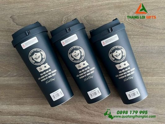 LY GIỮ NHIỆT LOCKNLOCK MÀU XANH NAVY KHẮC LOGO HẢI QUÂN VIỆT NAM
