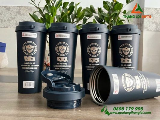 LY GIỮ NHIỆT LOCKNLOCK MÀU XANH NAVY KHẮC LOGO HẢI QUÂN VIỆT NAM
