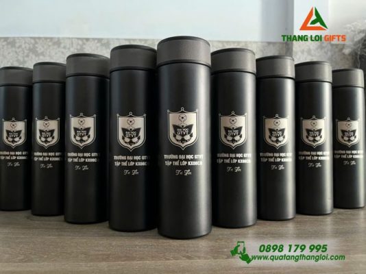 Bình Giữ Nhiệt Đèn LED – Khắc Logo Trường Đại Học Giao Thông Vận Tải