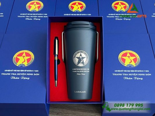 Giftset (Ly Lock&Lock + Bút Ký Kim Loại) – In Khắc Logo Thanh Tra Việt Nam