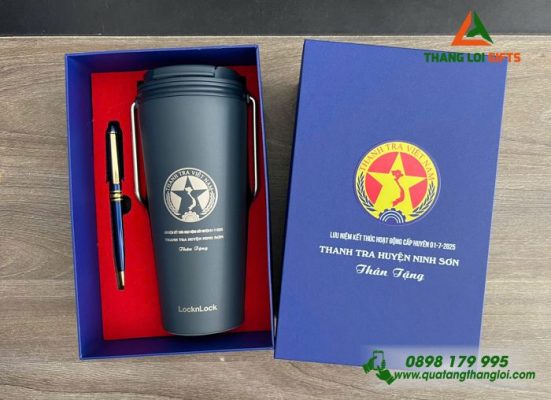 Giftset (Ly Lock&Lock + Bút Ký Kim Loại) – In Khắc Logo Thanh Tra Việt Nam