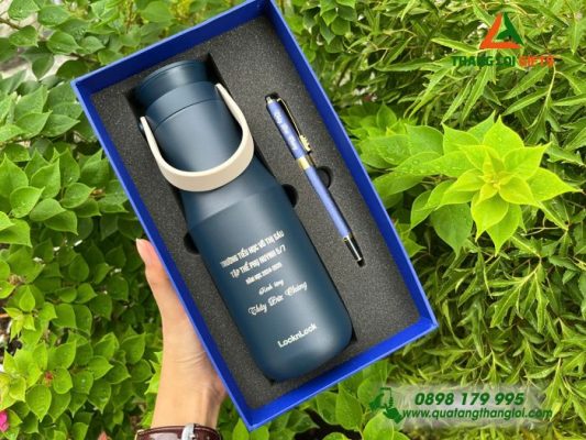 Bộ Quà Tặng (Bình Lock&Lock + Bút Ký) – Khắc Tên Trường Tiểu Học Võ Thị Sáu