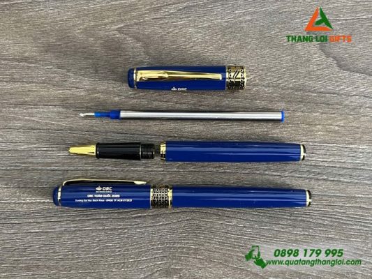 Bút Ký Kim Loại Nắp Đẩy- Màu Xanh – Khắc Logo ORC Trường Đại Học Bách Khoa