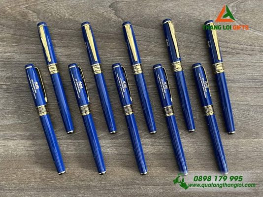 Bút Ký Kim Loại Nắp Đẩy- Màu Xanh – Khắc Logo ORC Trường Đại Học Bách Khoa