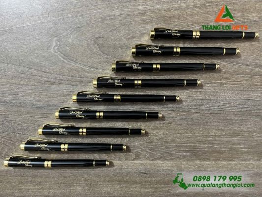 Bút Ký Kim Loại Nắp Đẩy – Màu Đen - Khắc Tên Làm Quà Tặng