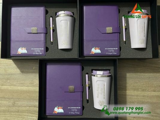Giftset (Sổ+Ly+ Bút) - In Khắc Logo Làm Quà Tặng Tặng Tri Ân Thầy Cô