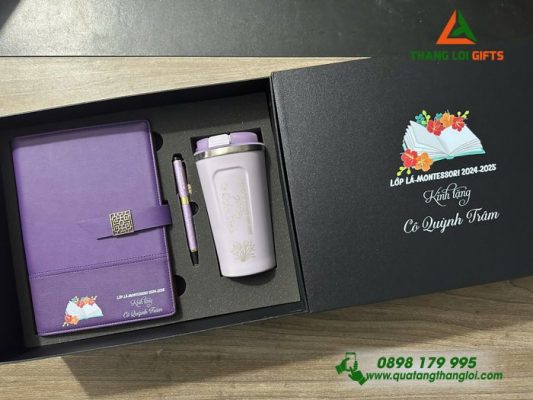 Giftset (Sổ+Ly+ Bút) - In Khắc Logo Làm Quà Tặng Tặng Tri Ân Thầy Cô