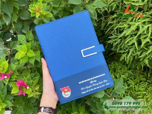 Sổ Tay Bìa Còng - Màu Xanh - In Logo Đoàn Thanh Niên Cộng Sản Việt Nam