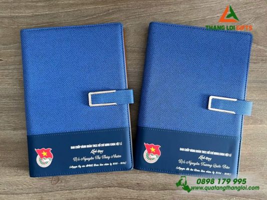 Sổ Tay Bìa Còng - Màu Xanh - In Logo Đoàn Thanh Niên Cộng Sản Việt Nam