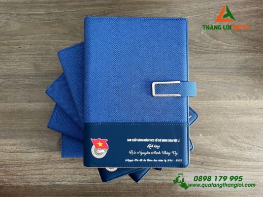 Sổ Tay Bìa Còng - Màu Xanh - In Logo Đoàn Thanh Niên Cộng Sản Việt Nam