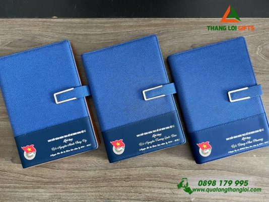 Sổ Tay Bìa Còng - Màu Xanh - In Logo Đoàn Thanh Niên Cộng Sản Việt Nam