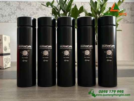 Bình Giữ Nhiệt Màu Đen – Khắc Logo Trại Hè Nghiên Cứu Supernova