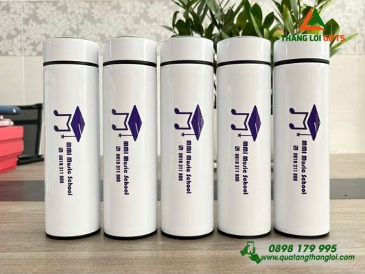 Bình Giữ Nhiệt 500ml - Màu Trắng - In Logo MMi Music School
