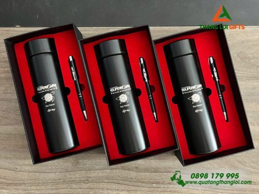 Combo Quà Tặng (Bình + Bút) – In Khắc Logo Trại Hè Nghiên Cứu Supernova