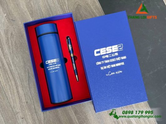 Set Quà Tặng (Bình + Bút) – In Khắc Logo Doanh Nghiệp CESE2