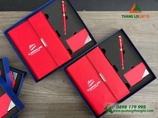 Gifset (Sổ+ Namecard+ Bút) - In Khắc Logo Doanh Nghiệp DJ SHIPPING LINES